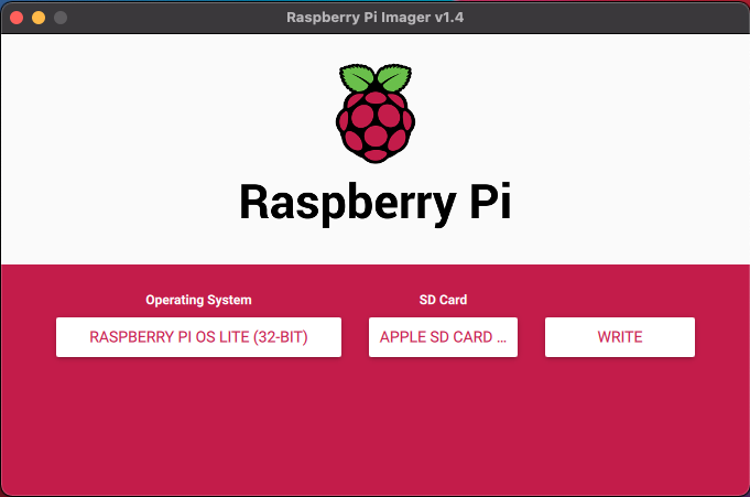 Screenshot of preferred Raspberry Pi Imager settings.